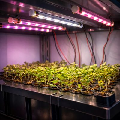 Produção de microverdes com LEDs especiais