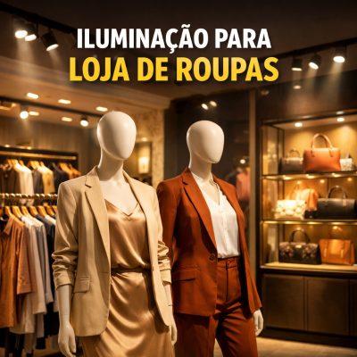 Iluminação para loja de roupas